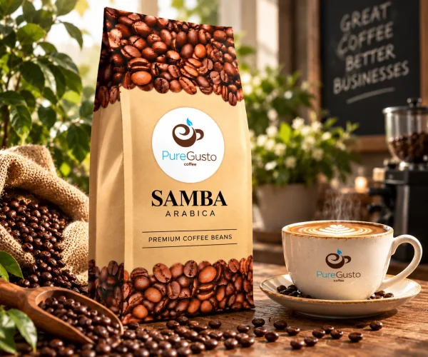 PureGusto SAMBA Arabica Coffee Beans 6 x 1 KG - Discount Coffee Beans