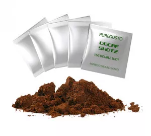 PureGusto Ground SHOTZ Swiss Water Decaf Double Shot 16g x 100